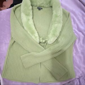 Women’s Faux Fur Toe-Front Cardigan